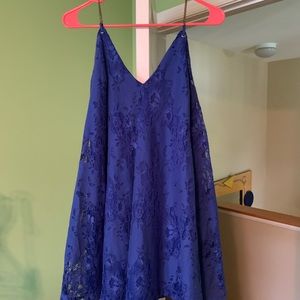 Purple lace dress with chain straps